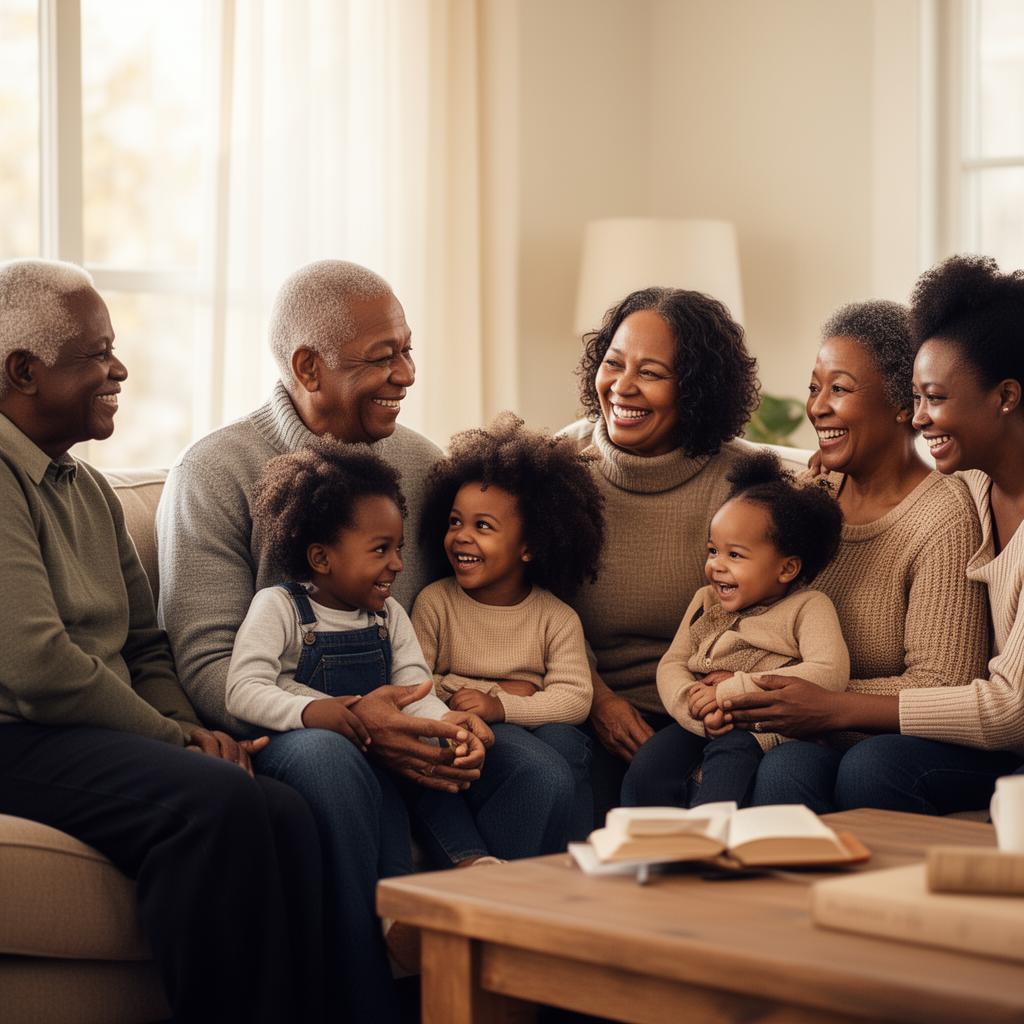 Multigenerational family sharing a warm moment together